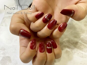 ネイルドール(Nail Doll)/マグネット×ボルドー