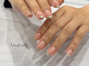 ネイルズアリー 立川店(Nails ally)/ガラスフレンチ×春