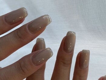 ミラーフレンチネイル/シンプル