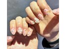 ちゅるんピンク×クロスネイル