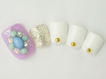 ネイルサロン ドレリッチ 大宮店(drerich)/ストーンモチーフFOOT