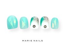 マリー ネイルズ いわきラトブ店(MARIE NAILS)/定額7,700円税込 グリーン 0818b