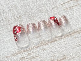 ラメ＆ハートネイル