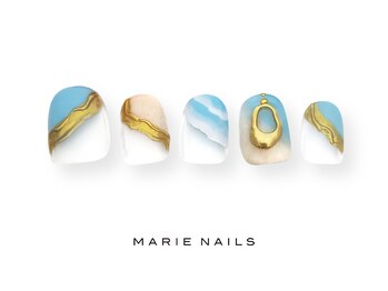 マリー ネイルズ いわきラトブ店(MARIE NAILS)/定額6,600円税込 ブルー 0818c