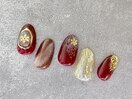定額¥9500　ボルドー冬ネイル