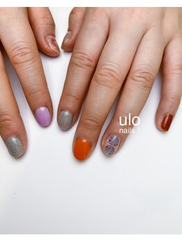 ウロネイルズ(ulo nails)/カラフルな和柄ネイル