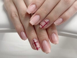 シンプルオフィスチェックネイル