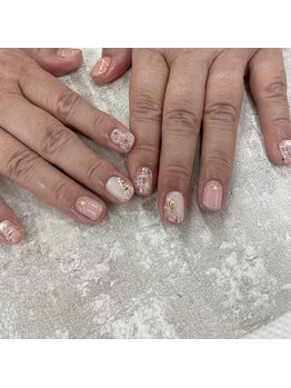 アンダーバーホワイト 大阪上本町店(_WHITE)/ツイードネイル