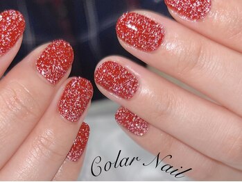 コラールネイル 本町(Colar Nail)/ショートに映える赤フラッシュ