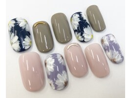 ワンカラー+フラワー