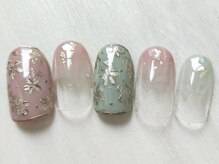 ナビネイル(Nabi nail)/ミラーフラワーネイル☆