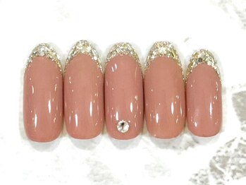 ヘアアンドネイル ミューズ 新浦安店(HAIR&NAIL MUSE)/ガラスフレンチ大人くすみピンク