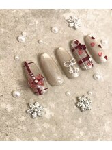 リット 代々木上原(lit.)/赤チェック柄ネイル