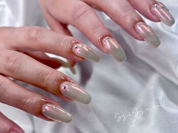 ネイルアンドアイラッシュ シシュ なんば本店(nail&eyelash SyiSyu)/オーロラミラーネイル