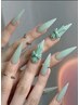 SNS大人気♪【チップ長さ出し】ワンカラ+クロムネイル (両手4本)  ￥10000
