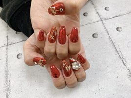 ミラーバレンタインネイル