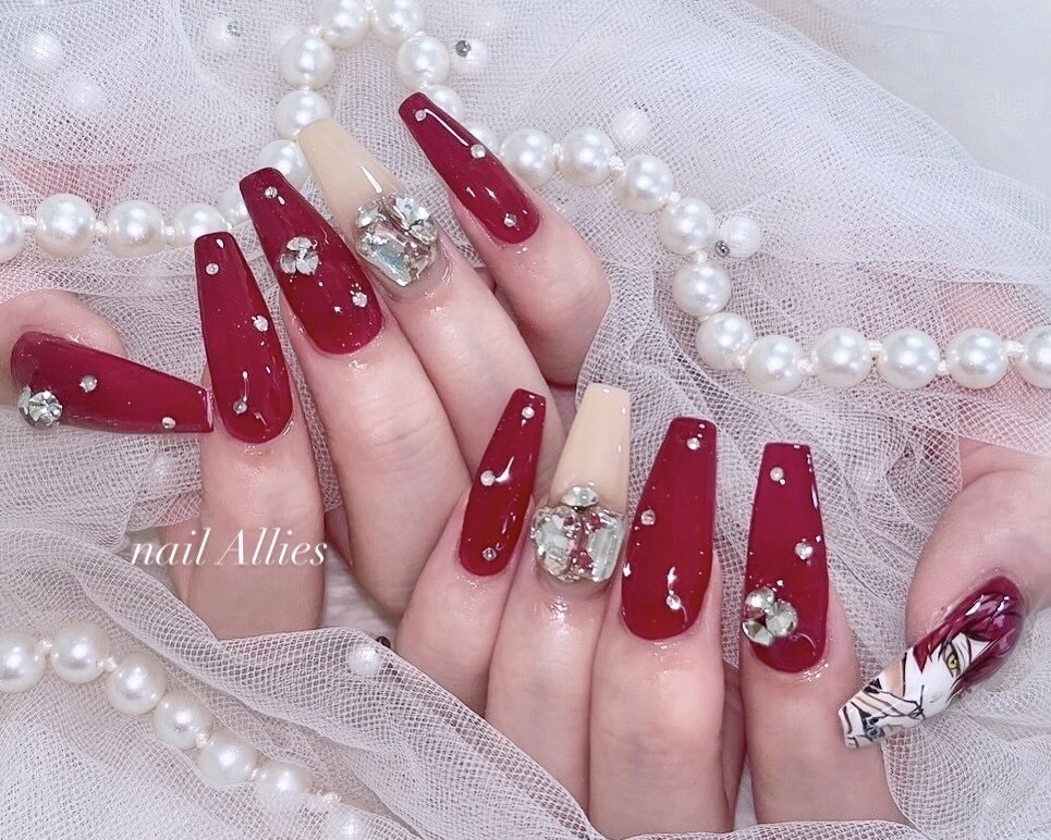 ネイルチップ ワンホン スタッズ ビジュー ラメ ネイルチップ ワンホン ビジュー スタッズ ラメ