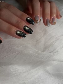 ミラーネイル　個性派ネイル