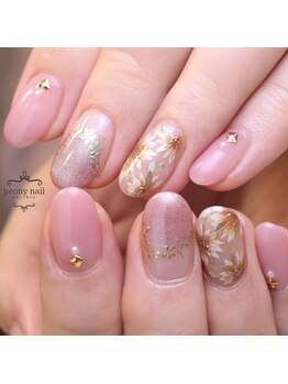 ピオニーネイル(peony nail)/アースカラーの向日葵
