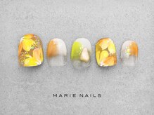 マリー ネイルズ いわきラトブ店(MARIE NAILS)/定額6,600円税込 &nbsp;オレンジ0818d