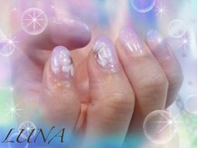 ネイルアンドまつ毛エクステ ルーナ 八王子店/☆シンプルフラワーネイル☆