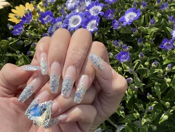 ネイルサロンフォーユー(for u)の写真/【スカルプワンカラーorラメグラスカ載せ放題¥11980】スト-ン・パ-ツ載せ放題!キラキラ韓国風ネイルに