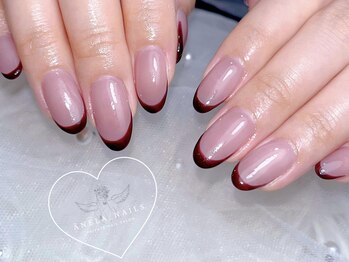 アネラ ネイルズ(Anela_nails)/ボルドー/スキニーフレンチ
