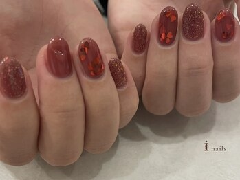 アイネイルズ 吉祥寺店(I nails)/バレンタインハート赤ネイル