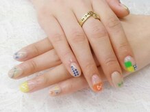 ネイリシャス(NAILICIOUS)/ガーリー変形フレンチネイル♪