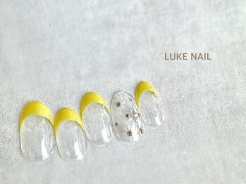 ルークネイル 恵比寿店(LUKE NAIL)/クリアマーガレットフレンチ　春