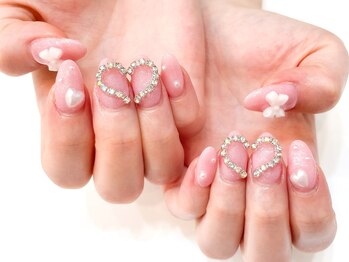 ネイルコレクション ピンク(Nail Collection Pink)/ジェル定額￥7990☆リボン