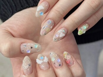 ジュエムネイル(jouerm nail)の写真/韓国／ワンホン／お花／リボン…トレンドデザインならjouermにお任せ◎見るだけで気分の上がる指先に♪