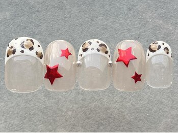 ネイルメゾン 天神店(NAIL MAISON)/ヒョウ柄フレンチ星y2k¥8500