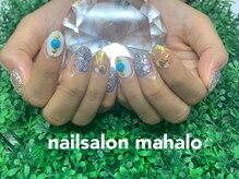 マハロ(mahalo)/ミラーゴールド&ターコイズ