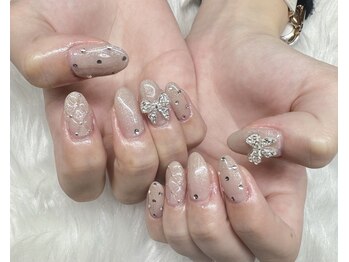 プトゥプトゥ(ptu ptu)/リボン×キルティングネイル