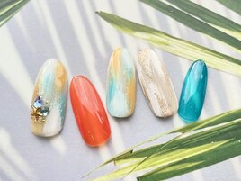 エスニック風タイダイネイル