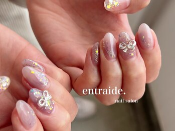 アントレッド(entraide)/リボン韓国風ネイル