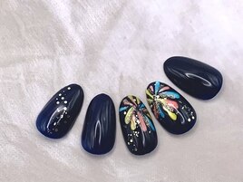 【定額】花火ネイル ゴールド