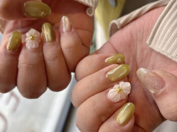 レトネイル レトネイル 大阪梅田(reto nail)/春/ぷっくりフラワー/マグネット