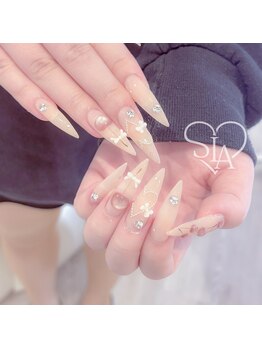 シアネイル すすきの店(SIA NAIL)の写真/≪季節感のあるトレンドデザインも≫写真映え間違いなしの"ちゅるん系・キラキラ韓国系"繊細な技術◎