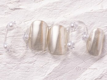 ネイルメゾン 渋谷店(NAIL MAISON)/ミラーパール銀箔¥4800