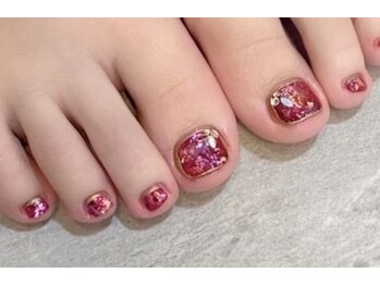 キラキラフットネイル
