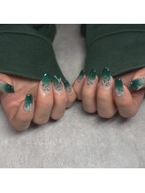 Mネイルアンドカフェ シェレステ/green × hologram