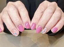 ブルジェネイル ネイル(BOURGE nail)/艶感ベリーピンク×キラキラホロ