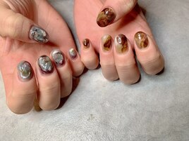 秋色ニュアンスネイル
