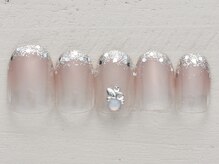 ネイルサロン ノーネイル 新宿/グラデ先端ホロ　￥4990