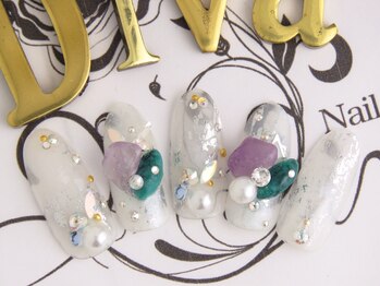 ネイルサロン ディーバ ギンザ(Nail salon Diva GINZA)/ホワイト×天然石　