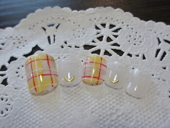 ★Footポップチェックネイル★