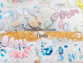 トータルビューティーサロン ドールズ(total beauty salon Dolls)の写真/スカルプや定額ネイルのアートが得意!!定額MENUでは豊富な種類のデザインをご用意☆持ち込みデザインOK◎