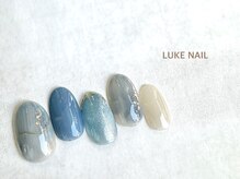 ルークネイル 恵比寿店(LUKE NAIL)/ちゅるん大人ニュアンス　春　青